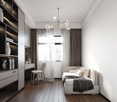 现代书房3D模型下载